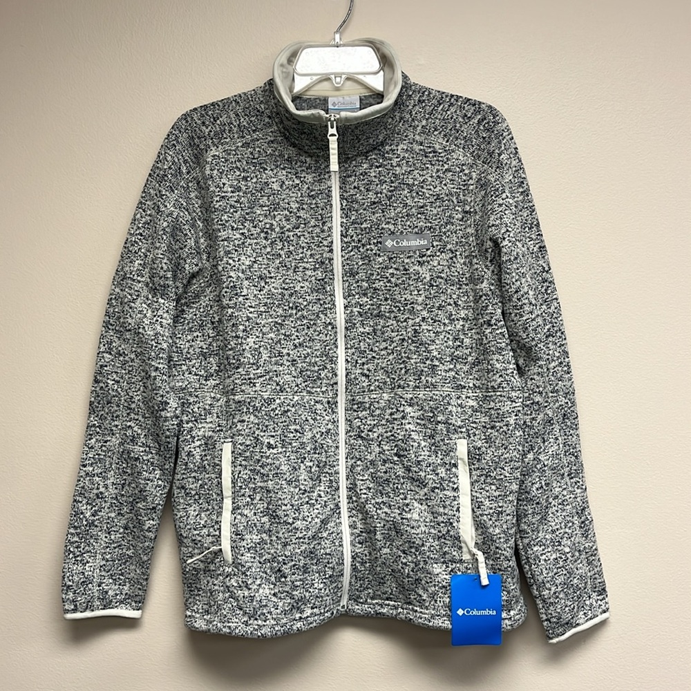 💕NEW Women's Sweater Weather™ Full Zip Jacket in Chalk Heather, Size Large - Picture 1 of 10